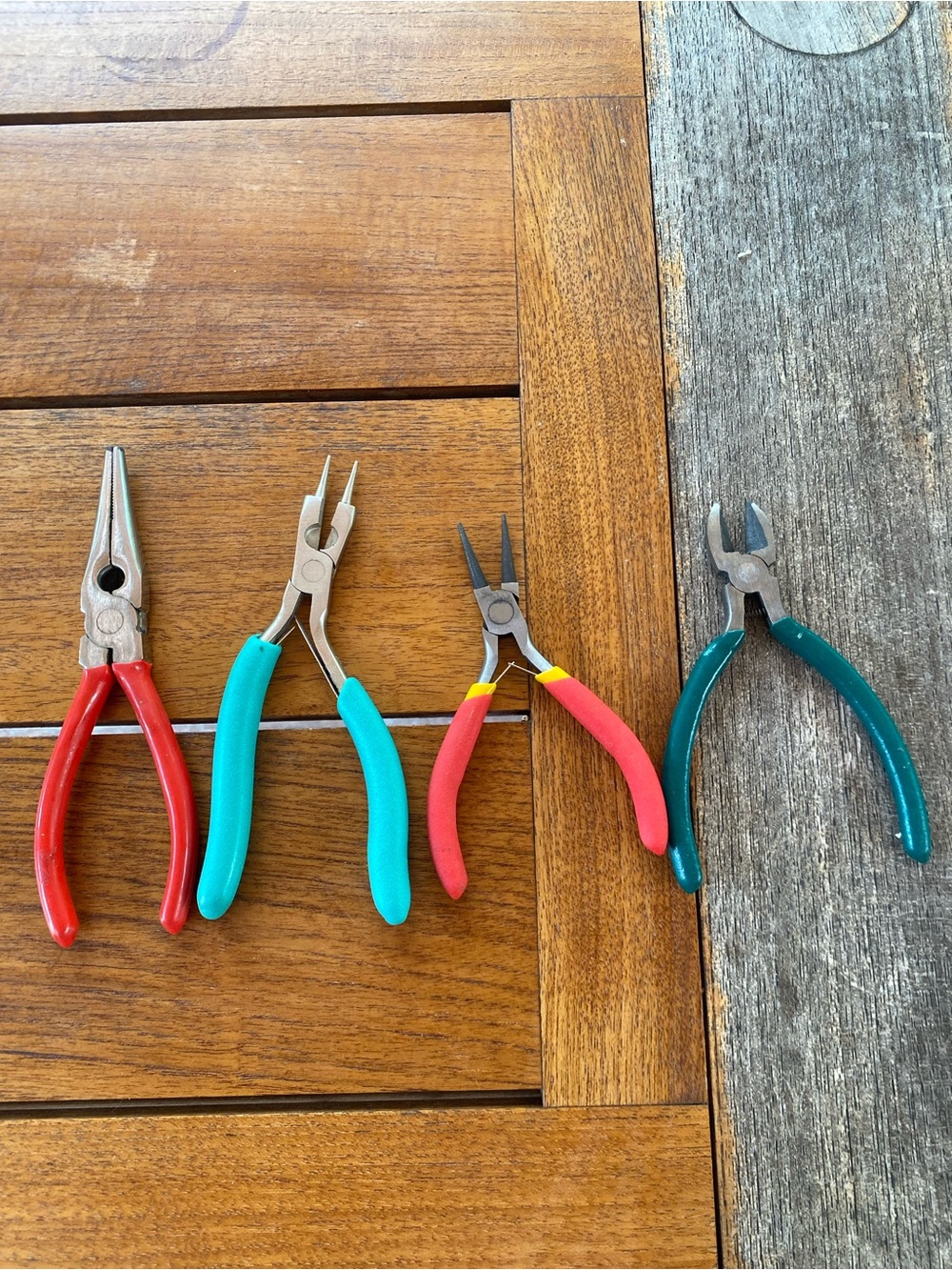 Assorted Colored Precision Pliers Set - Red, Teal, Pink, Green